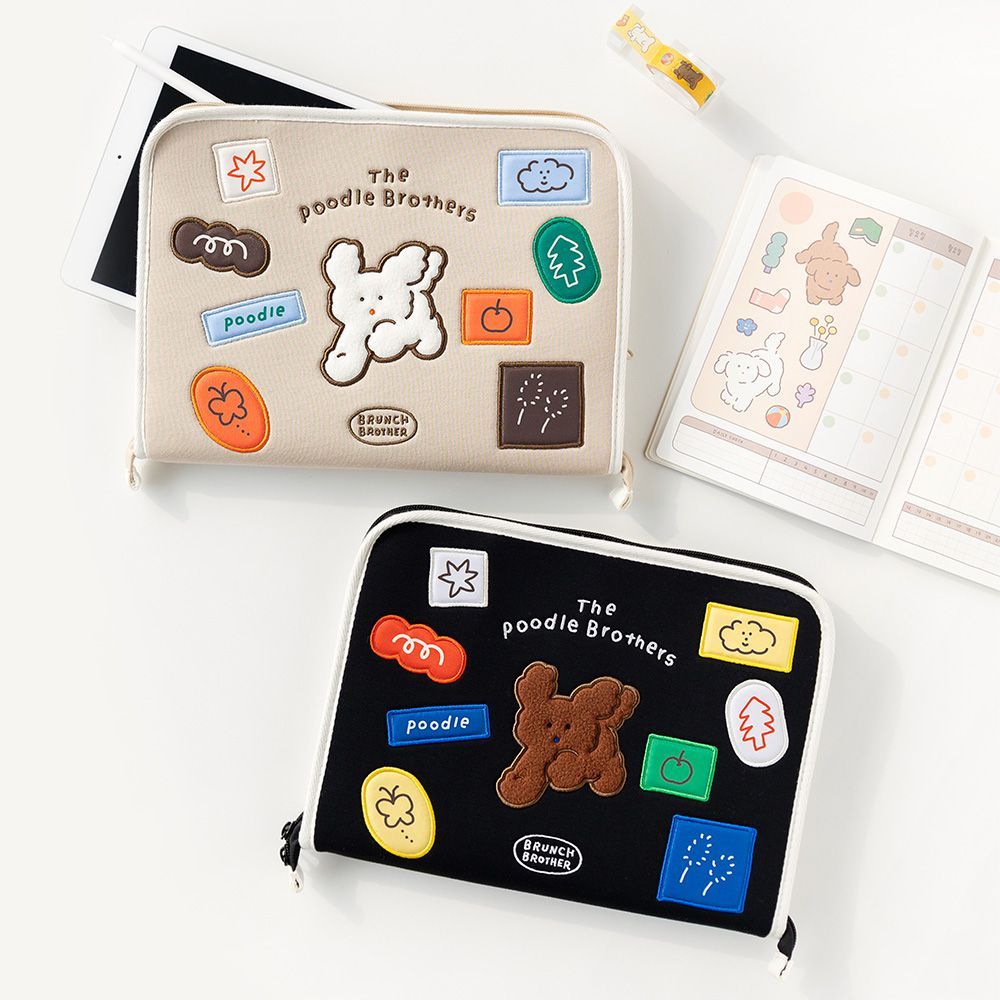 【ROMANE】Brunch Brother Poodle Open Laptop Pouch 13” ROMANE Poodle 13